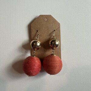 Gold and Pink Dangle Earrings